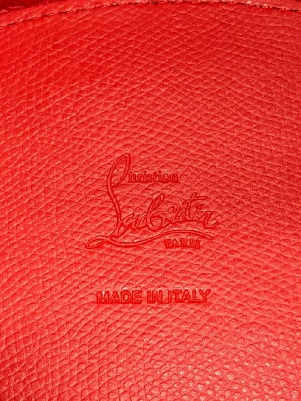 CHRISTIAN LOUBOUTIN BY MY SIDE Black Red Leather Shoulder Bag